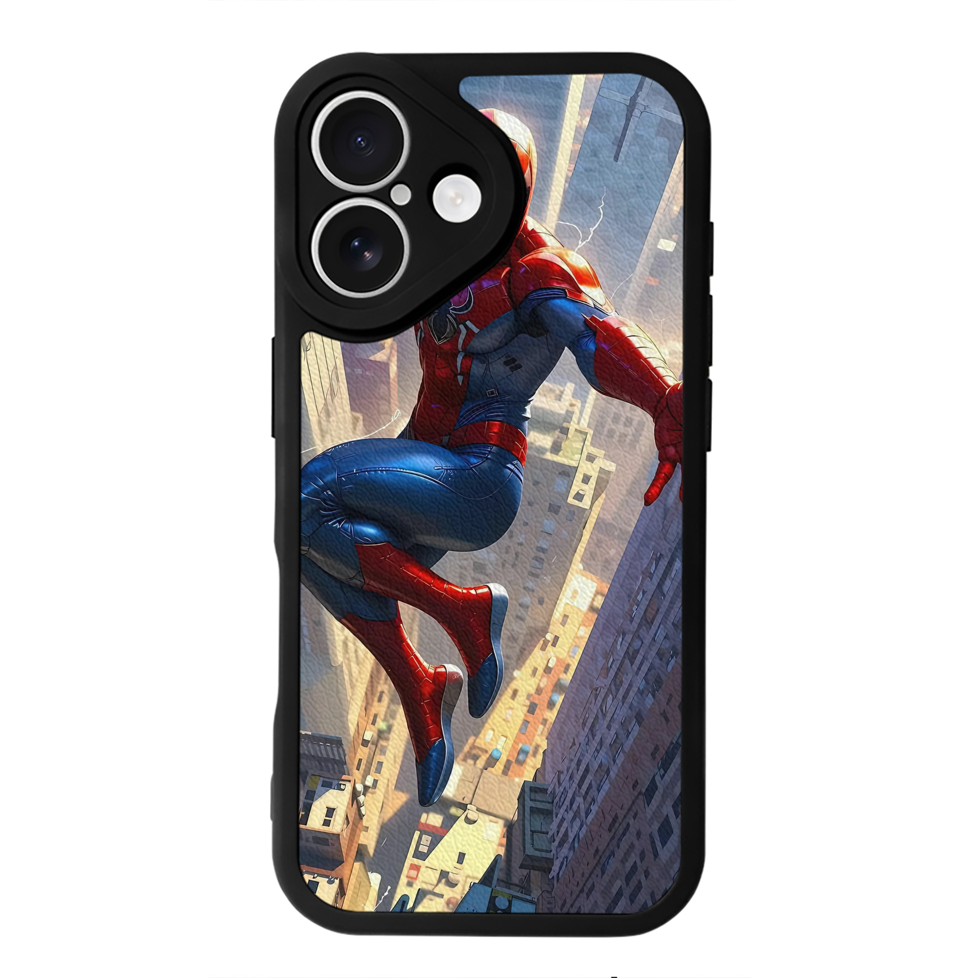 Spider Man スパイダーマン 【iPhone 16シリーズ対応】シリコンスマホケース（レザー調） 材質：シリコン